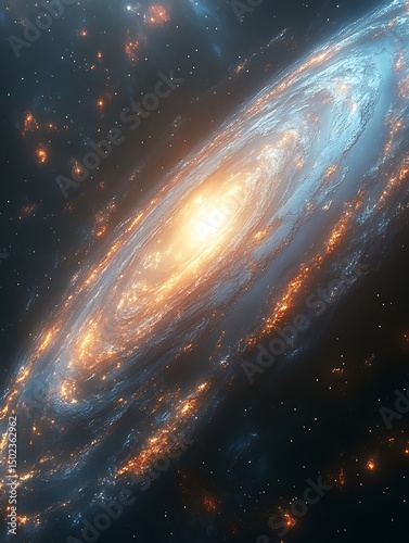 Spiral galaxy in space