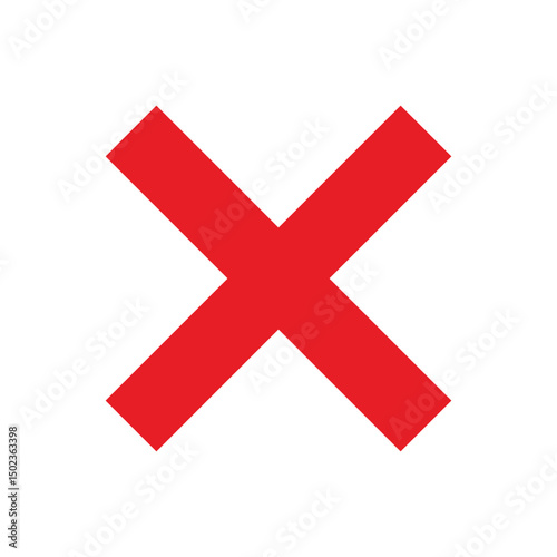 Red cross mark icon with a wrong sign