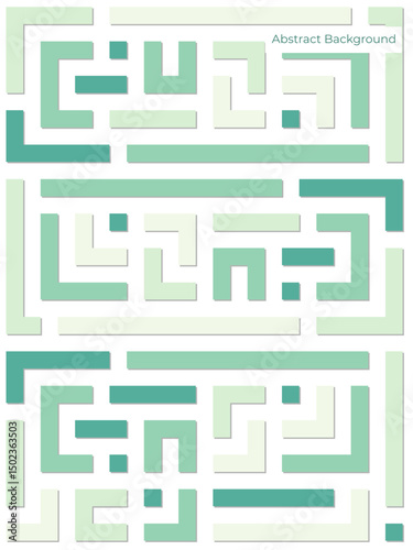 Abstract geometric maze background. Colorful interlocking shapes design. Vibrant retro style background. with color pastel, unique and interesting.