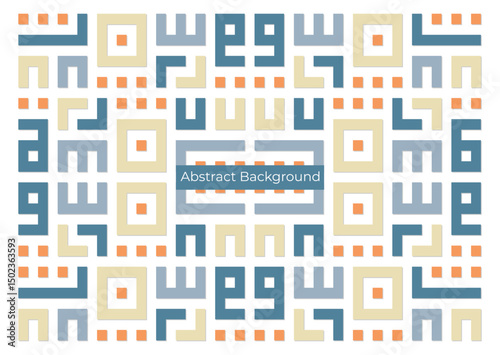 Abstract geometric maze background. Colorful interlocking shapes design. Vibrant retro style background. with color pastel, unique and interesting.