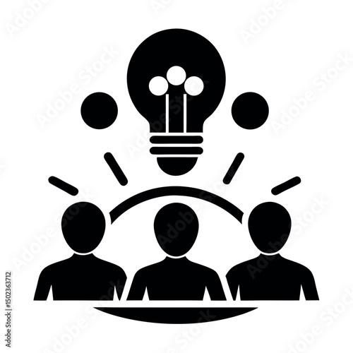 business meeting people icon isolated silhouette icon on white background
