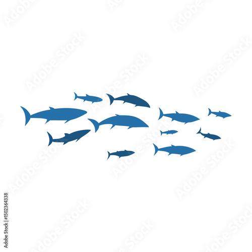 Schools of fish vector illustration 