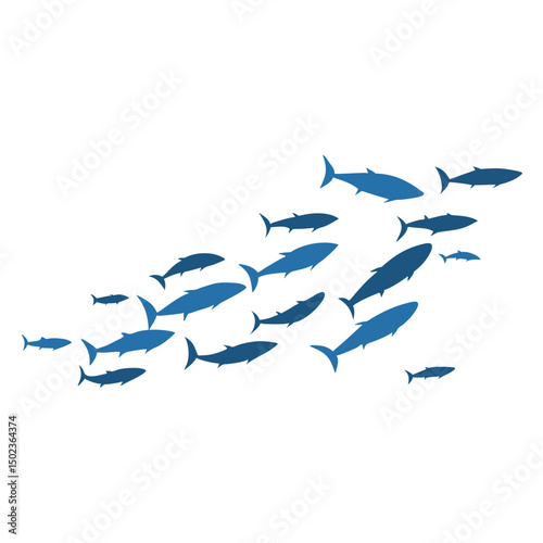 Schools of fish vector illustration 