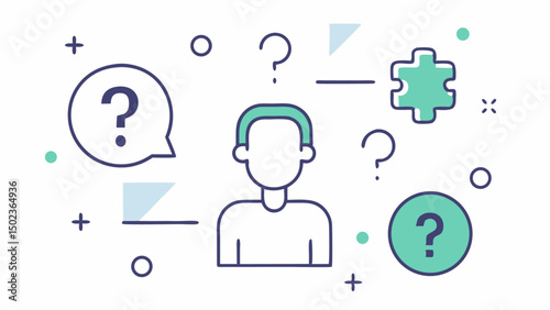 Question Stroke Icon Collections Featuring FAQ and Inquiry Symbols for Customer Support and Helpdesk Use