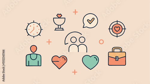relationship stroke icon collections showcasing romantic and personal relationships in diverse designs