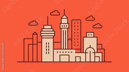 riyadh city line icon collections showcasing Riyadh city designs with cultural and structural details