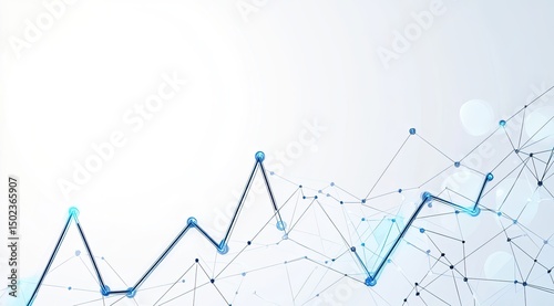 Abstract network graphic with light blue highlights and connected points forming lines and triangles. Detailed structure of interconnected nodes, suggesting data flow or complex systems