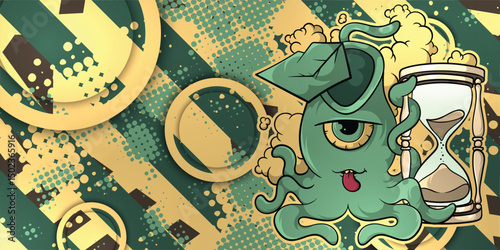 Abstract livery background with vintage vector colors
