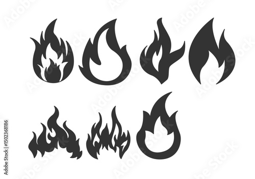fire flames set