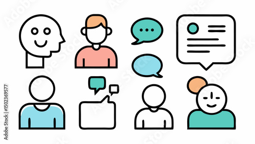 Speaking editable stroke icon collections for speech therapy and language learning tools
