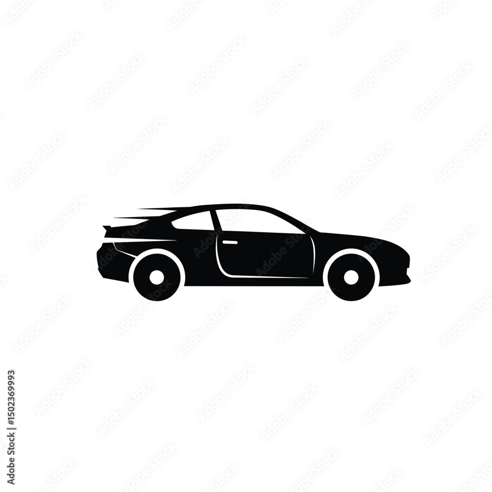 Fototapeta premium Fast-Moving Car Silhouette - Speed and Motion Concept