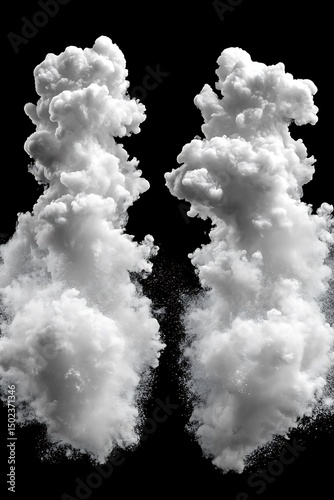 Abstract smoke formations on black background