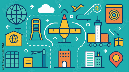 Download this transportation infrastructure stroke icon collection ideal for urban planning navigation user interfaces and city management design