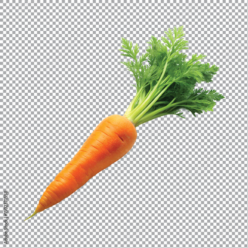 A fresh carrots isolated on a transparent background.