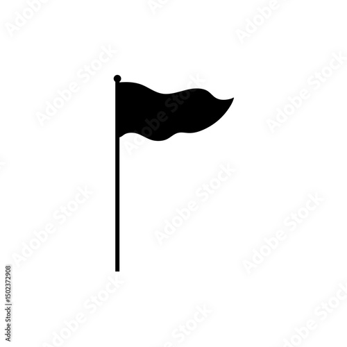 Simple black flag icon vector 