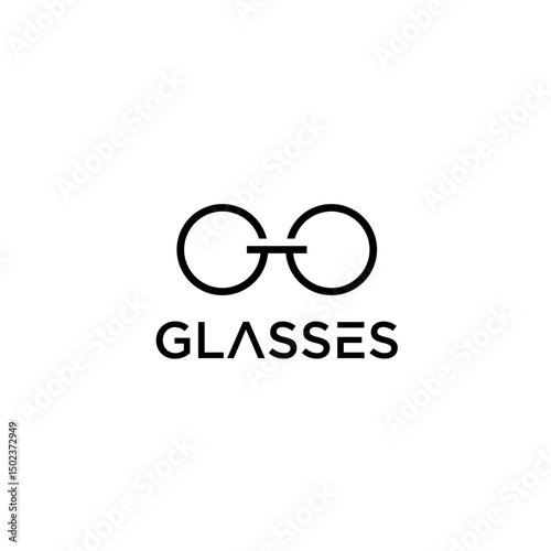 Glasses logo design template. Trendy style, vector eps 10