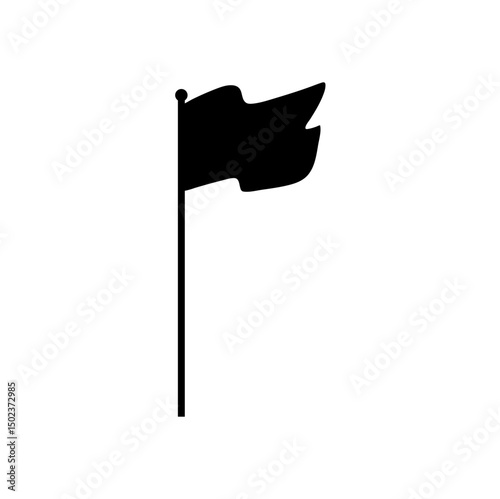 Simple black flag icon vector 