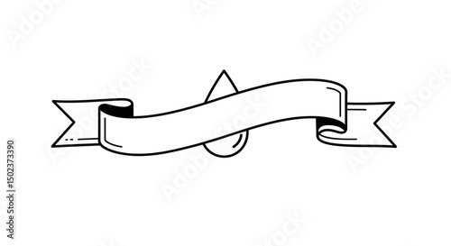 Hand-drawn banner with a central triangle and semi-circle design element