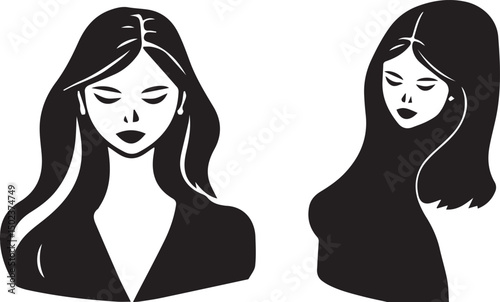 Man and Woman icon set collection with diverse directional markers on white background