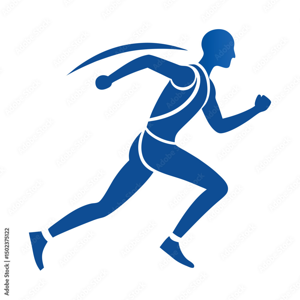 Naklejka premium running man vector isolated silhouette icon on white background