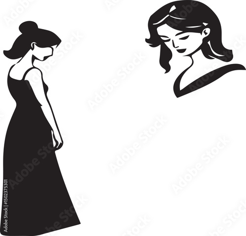 Man and Woman icon set collection with diverse directional markers on white background