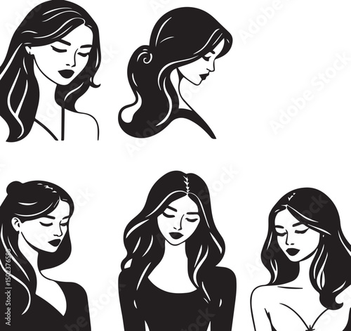 Man and Woman icon set collection with diverse directional markers on white background