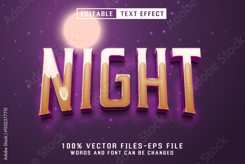Night 3d Text - Editable Text Effect