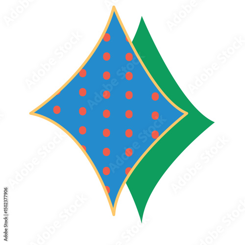 Abstract geometric design with colorful layered diamond shapes