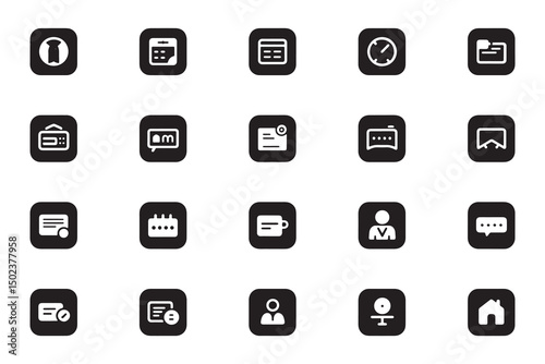 Set of Flat Design Icons for Business and Communication