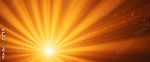 Radiant golden sunburst beams spreading warm bright light across dark background