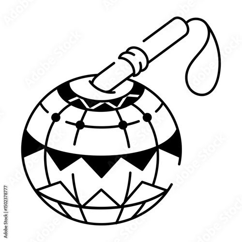A hand drawn style icon of shekere
