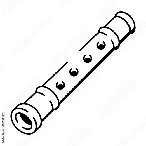 A doodle style icon of flute
