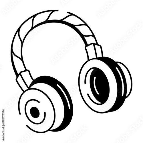 A sketchy style icon of headphones
