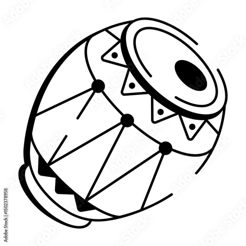 A sketchy style icon of udu drum