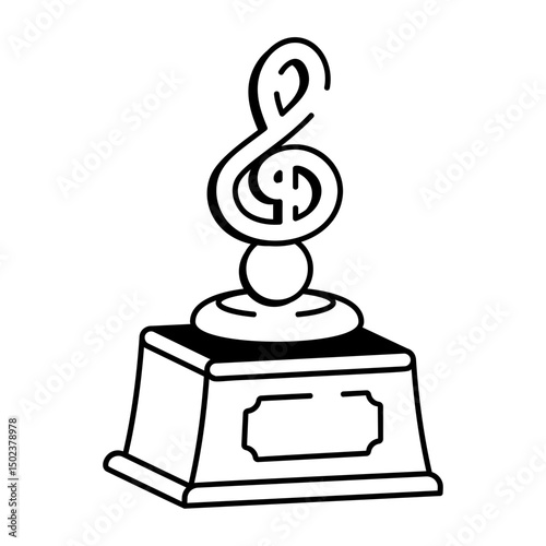 A hand drawn style icon of music award


