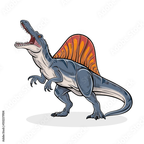 Spinosaurus Ferocious dinosaur illustration