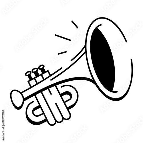 A sketchy style icon of trumpet

