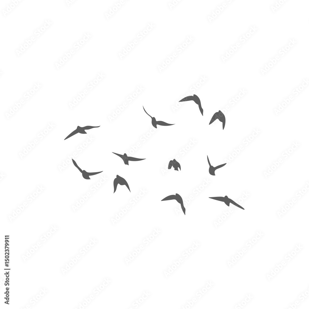 Fototapeta premium Flying birds silhouettes. Vector illustration