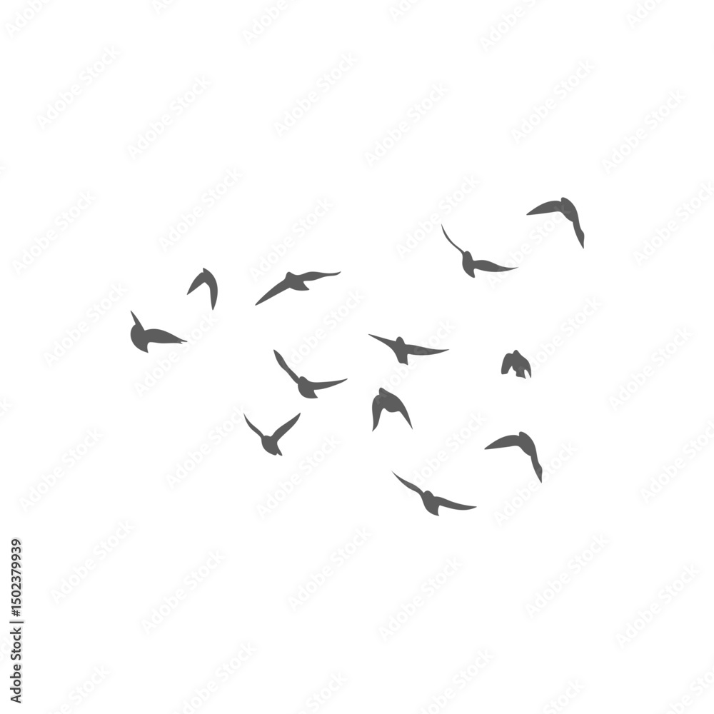 Fototapeta premium Flying birds silhouettes. Vector illustration 