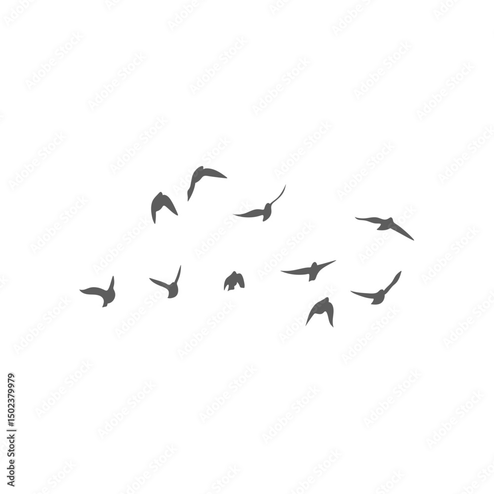Obraz premium Flying birds silhouettes. Vector illustration 