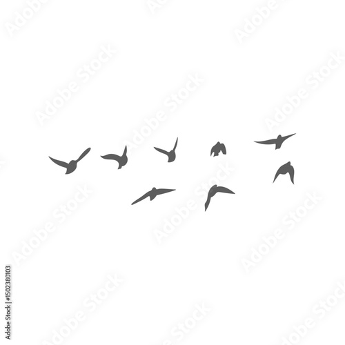 Flying birds silhouettes. Vector illustration 