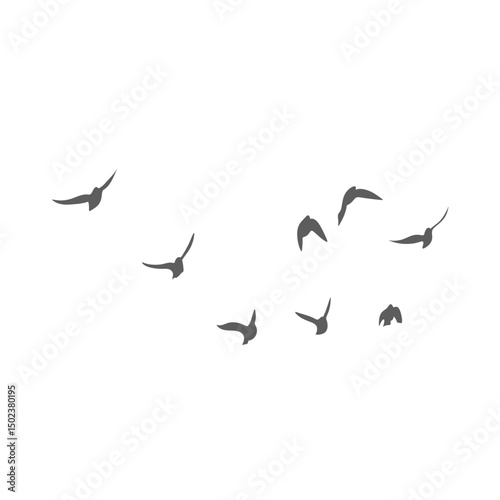 Flying birds silhouettes. Vector illustration 
