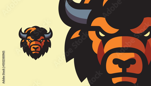 Mighty Bison Mascot Logo – Rugged Vector Power Design