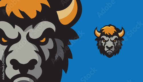 Mighty Bison Mascot Logo – Rugged Vector Power Design