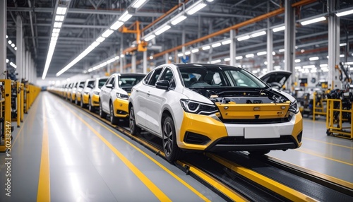 Car Assembly Line Vehicles Under Construction