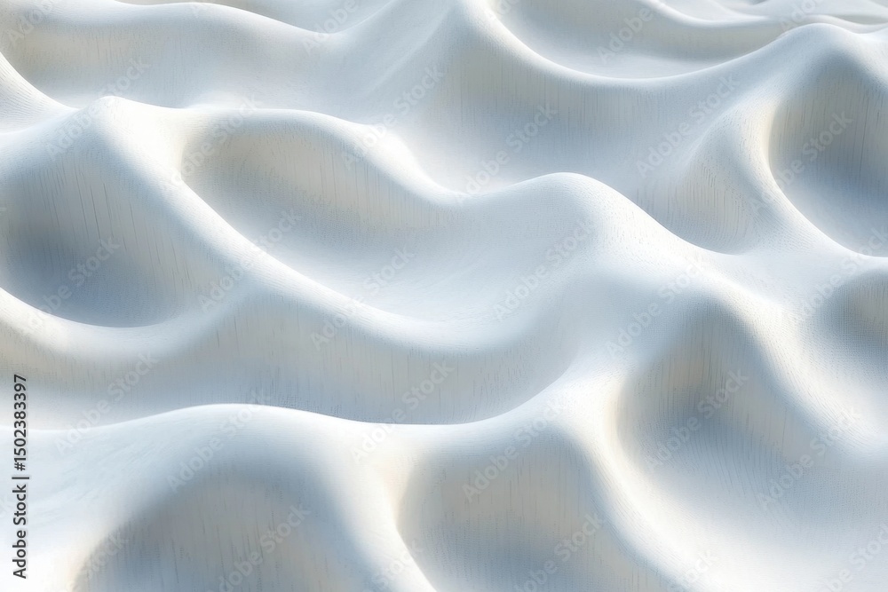 Obraz premium Wavy smooth white background rendering with seamless texture and subtle gradients, White wavy smooth background 3D render seamless