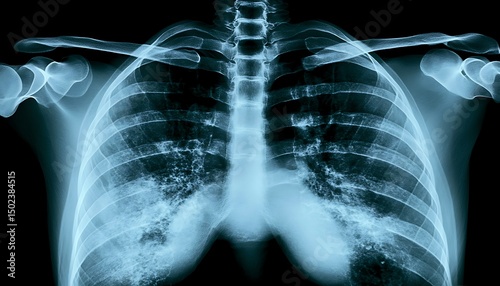 Chest X-ray showing lung abnormalities