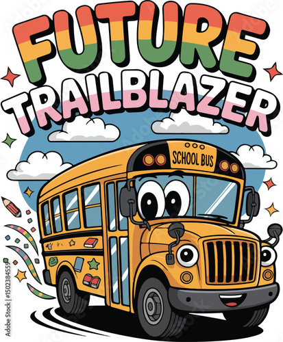 Future trailblazer kid's with school bus t shirt 
