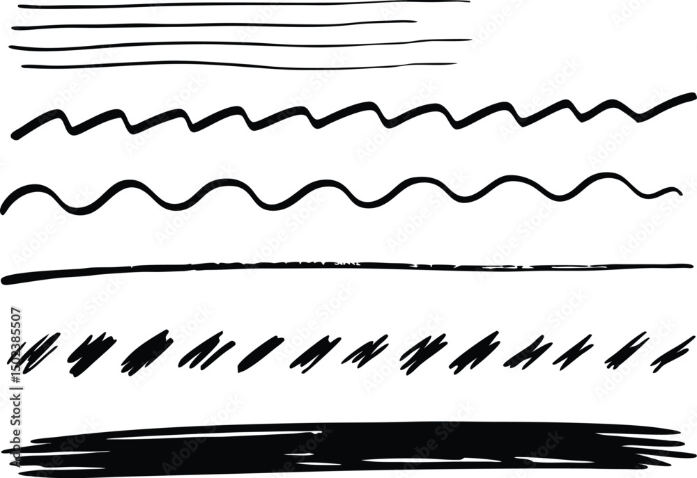 Obraz premium set of grunge black paint, ink brush strokes