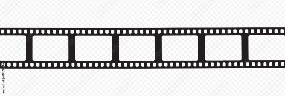 Film Strip with Five Blank Frames on Transparent Background Representing Photography, Cinema, and Media Production Film Strip with Five Blank Frames on Transparent Background Representing Photography, Cinema, and Media Production